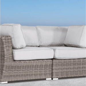 Canapé deux places en osier pour l'extérieur, entièrement assemblé, avec coussins, pour mobilier de patio - Product Image 4
