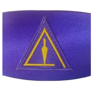 <b>Purple</b> Satin Masonic Crown Cap 3D Embroidered Adjustable Regalia Headwear for Ceremony Adults - Product Image 1