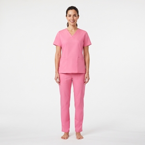Uniforme Médico Profesional para Enfermeras, Cuello en V, Manga Corta, Conjunto de Blusa y Pantalones, Ropa de Trabajo para Hospital - Product Image 1