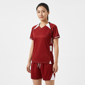 Conjunto de Uniforme de Fútbol Rojo para Hombre, Cuello en V, Manga Corta, Transpirable, con Número 58, Pantalones Cortos con Cordón - Product Image 5