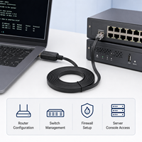 Cable de Consola USB a RJ45 de 6 Pies para PC, Cable Adaptador Serial RS232 con Chip FT232RL, Cable de Configuración para Equipos de Red