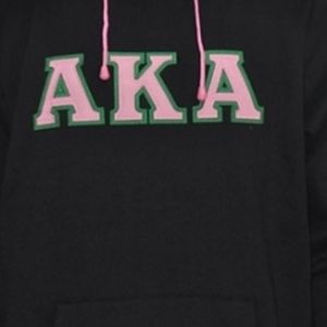 Sudadera con Capucha para Mujer, Color Negro, Rosa y Verde, con Letras Griegas Bordadas, Informal, de Manga Larga - Product Image 6