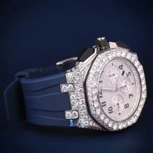 Alta calidad personalizado lujo clásico buzo estilo Hip Hop acabado antiguo banda de acero inoxidable Moissanite reloj duradero - Product Image 1