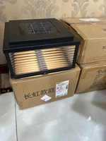 Lámpara Solar para Poste de Jardín, Lámpara para Pilar de Puerta, IP65 Impermeable, Pantalla de Aluminio, para Villas, Súper Brillante, Haz de Luz de 360°, 3000K
