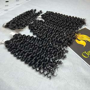 CDYHAIR Natural Color Raw Vietnamese <b>Curly</b> Machine Double Weft High Quality Unprocessed Wavy Hair <b>Extensions</b> 8-40inch - Product Image 1