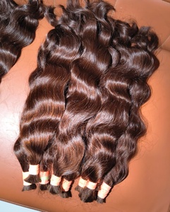 Cabello a Granel Ondulado Natural Color Natural Cabello Virgen de Templo de un Solo Donante Sin Procesar Sin Enredos Paquetes de Cabello - Product Image 4