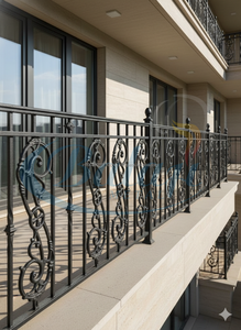 Rampe d'escalier et de balcon moderne en spirale de 10 mm d'épaisseur, en fonte et aluminium, sans cadre, garantie 5 ans, résistante à la rouille, installation facile - Product Image 1