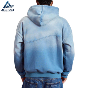 Sudadera con capucha de felpa para hombre, personalizada, de peso pesado, con lavado ácido y efecto degradado, teñido por inmersión vintage, de corte holgado, estilo streetwear - Product Image 3