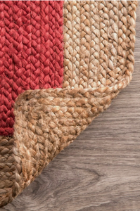 Tapis en jute foncé à bords festonnés, tapis bohème tissé à la main pour salon, chambre, hôtels, et espaces commerciaux - Product Image 6
