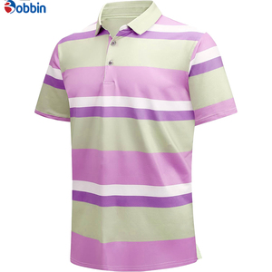 คอลเลคชั่นฤดูร้อน เสื้อโปโลผู้ชายลายทางสุดเทรนดี้ เสื้อโปโลผู้ชายแบบมีกระเป๋าเสื้อผ้าฝ้ายแขนสั้นสำหรับเล่นกอล์ฟ - Product Image 4