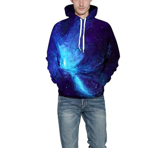 Sudadera con Capucha Sublimada Unisex con Estampado de Galaxia, Corte Regular, Informal, Transpirable, de Poliéster Tejido, para Otoño - Product Image 2