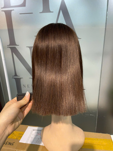 Prix de gros Extensions de cheveux humains vietnamiens vierges bruts 100% naturels, perruque en dentelle, ultra-lisses, couleur marron, Super Double Drawn - Product Image 2