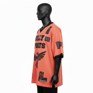 เสื้อบาสเก็ตบอลผู้ชายพรีเมียม ผ้าตาข่าย ทรงแอธเลติก ปักลาย ปักโลโก้ด้วยความร้อน ผ้าฝ้าย 100% เสื้อยืดผู้ชายทรงหลวม พิมพ์ลาย - Product Image 3