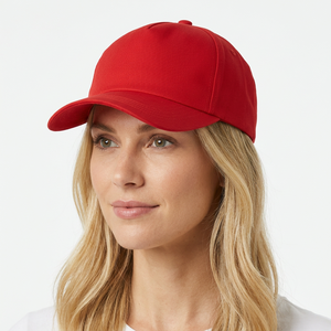 Casquette de baseball rouge à 6 panneaux, structurée, en sergé, unisexe, décontractée, pour adulte, couleur unie, à porter en toutes saisons - Product Image 3