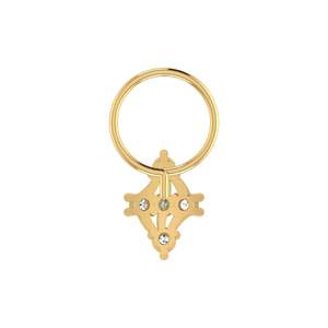 Ajretail Bijou de piercing fin pour le nez en or 14K, design en losange avec grappe de diamants naturels de 0,1 ct - Product Image 5