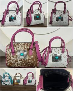 Bolso de Viaje Elegante de Cuero Genuino 100% Estilo Western con Patrón Premium, Cierre de Cremallera y Concho, Unisex - Product Image 4