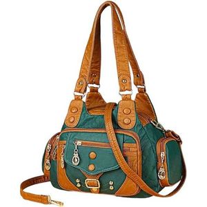 Borse a Tracolla Vintage Trendy in Pelle PU per Donne, Dimensioni Medie, in Pelle Morbida con Multi-Tasche, Stile Vintage Popolare - Product Image 2