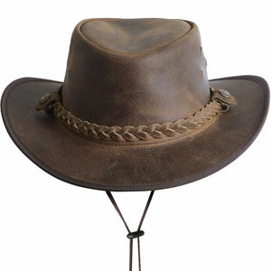 Sombrero de Vaquero Unisex Hecho a Mano de Cuero Genuino, Sombrero de Paja Atemporal con Característica Impermeable, Sombreros de Cuero Vaquero - Product Image 2