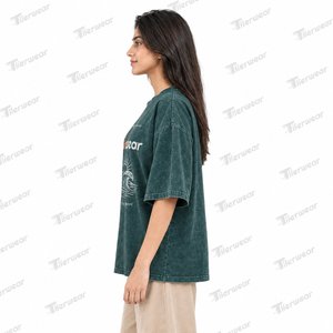 เสื้อยืดลำลองผู้หญิงไซส์ใหญ่ ผ้าฝ้าย 100% 200 GSM ซักแล้วแห้งไว ระบายอากาศดี แฟชั่นสตรีท รับผลิตแบบ OEM แบรนด์ส่วนตัว - Product Image 4