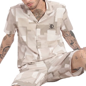 Best Online Sale WorldWide Custom Printed Designed Summer <b>Shorts</b> <b>Set</b> For <b>Men</b> Solid Colour Cotton Half Sleeved - Product Image 5