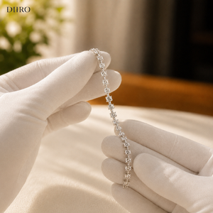 Designer 10K Plated White <b>Gold</b> Tennis Bracelet with Mix Diamond Moissanite Luxury Women's Wedding Bracelet - Product Image 5