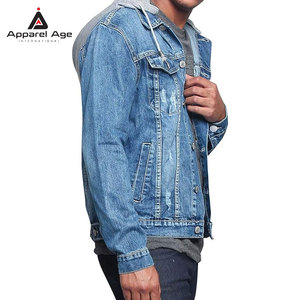 เสื้อฮู้ดยีนส์คุณภาพดีสำหรับผู้ชาย ผู้ผลิตเสื้อผ้าสตรีทแฟชั่นคุณภาพสูงแบบกำหนดเองสำหรับผู้ชาย - Product Image 5