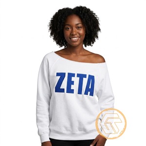 เสื้อผ้าสตรีแบบสั่งทำขายส่ง ดีไซน์ล่าสุดของ Zeta Phi Beta ปักลายสำหรับฤดูหนาว ผลิตจากผ้าฝ้ายฟลีซ ระบายอากาศได้ดี ด้านหน้า - Product Image 1