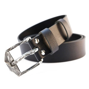 Cinturón de Cuero de Grano Completo Económico Nuevo a Precio Mayorista con Hebilla Resistente, Cinturón de Cuero Casual - Product Image 1