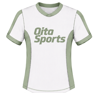 Ensemble short et maillot de rugby vert sauge blanc, manches courtes, col en V, uniforme d'équipe personnalisé, respirant, entraînement, sportswear athlétique - Product Image 3