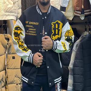 Veste universitaire de haute qualité pour l'hiver avec logo personnalisé et broderie Veste de baseball universitaire pour hommes avec fermeture Blouson bombardier Lot en stock - Product Image 4