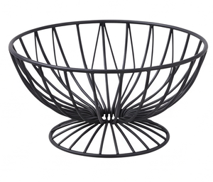 Moderna Cesta de Almacenamiento de Alambre Metálico con Acabado Negro, Frutero Decorativo Multiusos, Elegante Adorno de Cocina - Product Image 5