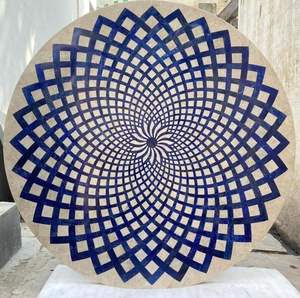 Mesa de centro de mármol con incrustaciones florales premium para decoración de sala de estar, encimera de tocador - Product Image 1