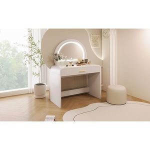 Tocador Blanco de 39 Pulgadas con Espejo Iluminado con Pantalla Táctil, Tocador de Maquillaje de 39 Pulgadas con Cajón para Dormitorio - Product Image 4