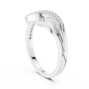 Luxury Wave Diamond Ring for Women | Modern Overlapping Design | Micro Pave Setting | <b>Moissanite</b> Ring | 925 Silver <b>Jewelry</b> - Product Image 4