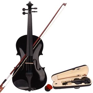 Nuovo custodia per violino acustico 4/4 nero con archetto e resina per musicisti professionisti - Product Image 1