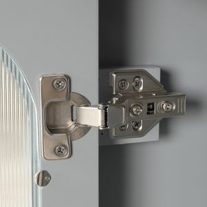Mobile da Bagno in Legno Massello Grigio da 24 Pollici con Lavabo, Due Cassetti, Ripiano Regolabile e Design a Due Ante - Product Image 2