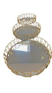 Gold Plated Rectangular <b>Mirrored</b> Storage <b>Trays</b> With Ginkgo Leaf Design Stackable Modern Luxury Table Decor - Product Image 4