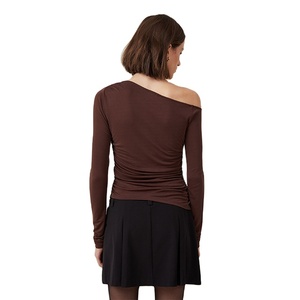 เสื้อเชิ้ตแขนยาวผู้หญิง ผ้าฝ้าย 100% ยืดหยุ่นได้ ดีไซน์ตัดไหล่ ทรงวินเทจ กระชับพอดีตัว ระบายอากาศได้ดี คุณภาพสูง น้ำหนักเบา - Product Image 3