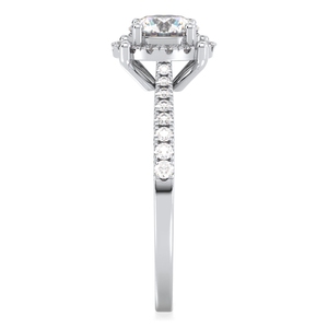 Bague de fiançailles REYES Solitaire en argent sterling 925 avec moissanite ronde de 1,02 carat, plaquée or blanc 14 carats, bijoux fins originaux - Product Image 5