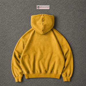 เสื้อฮู้ดซิปสีทองสไตล์วินเทจ ปักลายกราฟิก  "Feel Lost But Im Back" ทรงโอเวอร์ไซส์ สตรีทแวร์ ลุคย้อนยุค ซักฟอกแบบวินเทจ สไตล์ฤดูใบไม้ร่วง - Product Image 6