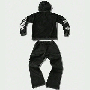 Conjunto Deportivo Personalizado para Hombre, 100% Algodón, Sudadera con Capucha y Pantalones de Felpa, Impresión Serigrafiada, Cordón Ajustable - Product Image 2