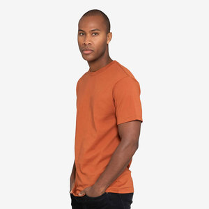 T-shirt en coton à col rond de couleur mélange charbon de bois - Product Image 4