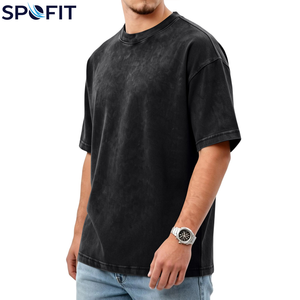 T-shirts oversize délavés pour hommes style streetwear – Produit très demandé, logo personnalisé, 100 % coton, t-shirt délavé à l'acide pour garçons - Product Image 3