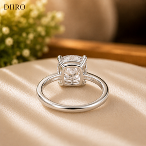 Anillo de Compromiso para Mujer con Diamante Moissanita Corte Radiante, Chapado en Oro Blanco de 14k, Engaste de Garras, Certificado GRA - Product Image 5