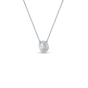 Collar de Lujo con Halo de Diamantes en Oro Amarillo Sólido de 14K - Product Image 4