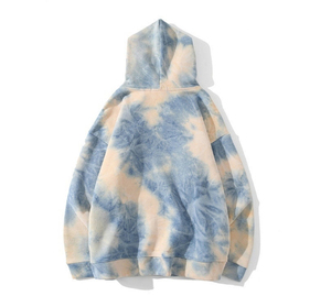 Sweat à capuche tie-dye pour femme avec matériau respirant coupe moderne prêt pour l'hiver couleurs et tailles personnalisables pour les vêtements de plein air et de voyage - Product Image 1