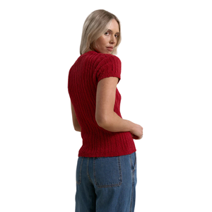 เสื้อยืดผู้หญิง แขนสั้น คอกลม ทรงเข้ารูป ผ้าถักลายริบ ยืดหยุ่น นุ่มสบาย ไม่ยับง่าย สไตล์ลำลอง ใส่ได้ทุกวัน เหมาะสำหรับฤดูใบไม้ร่วง - Product Image 4