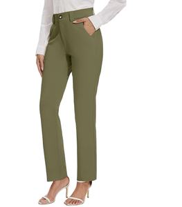 Pantalones de Vestir Rectos Elásticos para Mujer, con Bolsillos, para Trabajar, Casuales, de Traje, Nueva Llegada, Fábrica de Bangladesh - Product Image 1
