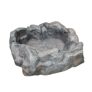 Bebedero para Pájaros de Piedra Artificial, Forma Irregular, Acabado Natural, Resistente a la Intemperie, Decoración de Jardín para Exteriores, Independiente - Product Image 4