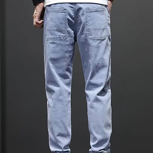 Nouveau pantalon de jogging en jean pour homme, coupe décontractée, bas élastique, détails élégants, 100 % coton biologique de haute qualité - Product Image 5